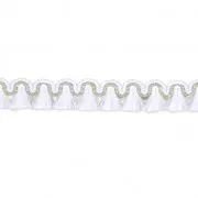 Mini tassel braid 13 mm White/Gold x1m