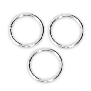 9x0.9 mm 925 Sterling Silver Closed jump rings x5