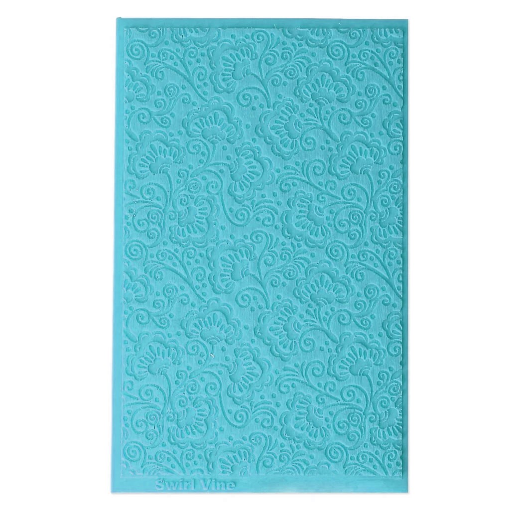 Clay Texture Sheets For Polymer Clay 74x115 Mm Swirl Vine Perles Co