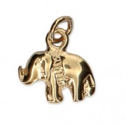 Elephant Charm 10x12 mm Gold plated 3 microns x1