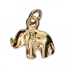 Elephant Charm 10x12 mm Gold plated 3 microns x1