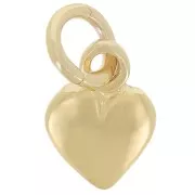Heart Charm 9x6 mm Gold plated 3 microns x1