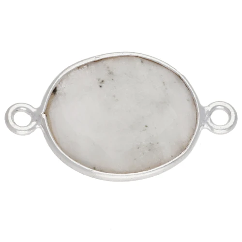 925 Sterling Silver Spacer 2 loops 11x13mm - Moonstone x1