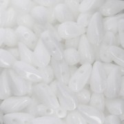 Czech Glass beads DropDuo® 2 holes 3x6 mm Opaque White x50|raw }}