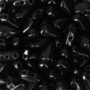 Czech Glass beads DropDuo® 2 holes 3x6 mm Jet x50|raw }}