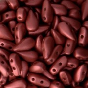 Czech Glass beads DropDuo® 2 holes 3x6 mm Red Metallic Mat x50|raw }}