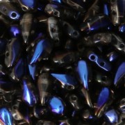 Czech Glass beads DropDuo® 2 holes 3x6 mm Crystal Azuro x50|raw }}