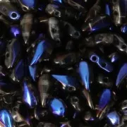 Czech Glass beads DropDuo® 2 holes 3x6 mm Crystal Azuro x50