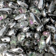 Czech Glass beads DropDuo® 2 holes 3x6 mm Crystal Vitrail Light x50|raw }}