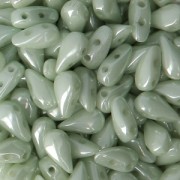 Glass beads DropDuo® 2 holes 3x6 mm - Opaque Light Green Ceramic Look x50|raw }}