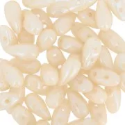 Opaque White - Glass beads DropDuo® 2 holes 3x6 mm - Opaque Beige Ceramic Look x50 Glass beads DropDuo® 2 holes 3x6 mm - Opaque Beige Ceramic Look x50
