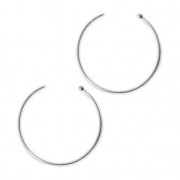 925 Sterling Silver ball Hoop Earrings 26 mm x2