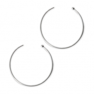925 Sterling Silver ball Hoop Earrings 26 mm x2