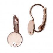 Leverback 8 mm with 1 hole - HQ Rose Gold Tone x2|raw }}