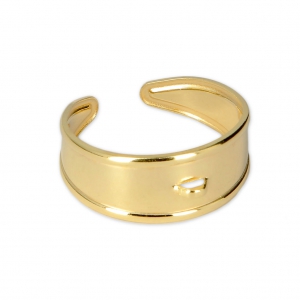 Bronze wide adjustable ring 1 loop - Gold Plated 3 microns x1