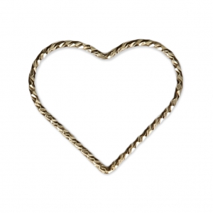 Closed heart-shaped diamond ring 17.5 mm Gold-Filled x1