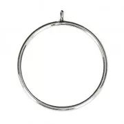 925 Sterling Silver fine ring for half-drilled bead 6 / 8 and 10 mm - Size 52 x1