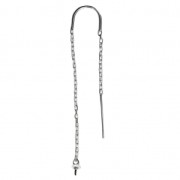 925 Sterling Silver Ear thread 48 mm for half-drilled x2|raw }}