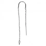 925 Sterling Silver Ear thread 48 mm for half-drilled x2