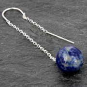 925 Sterling Silver Ear thread 48 mm for half-drilled x2