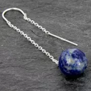 925 Sterling Silver Ear thread 48 mm for half-drilled x2