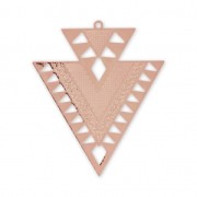 Metal triangle pendant ethnic decoration 45 mm Rose Gold Tone x2|raw }}