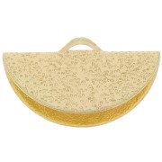 19.5x11mm Textured Half-Moon crimp end for ribbon - Gold Tone x1|raw }}