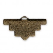 20x11mm Textured Ethnic crimp end for ribbon - Bronze Tone x1|raw }}