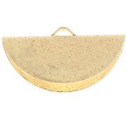 25x13mm Textured Half-Moon crimp end for ribbon - Gold Tone x1|raw }}