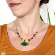 25x13mm Textured Half-Moon crimp end for ribbon - Gold Tone x1