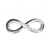 infinity sign spacer for bracelet or necklace 30x11 mm Antique Silver Plating x 1
