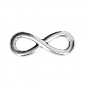 infinity sign spacer for bracelet or necklace 30x11 mm Antique Silver Plating x 1