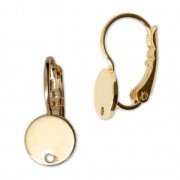 Leverback 8 mm with 1 hole - fine Gold plated x2