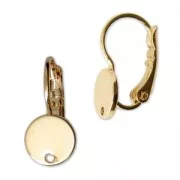 Leverback 8 mm with 1 hole - fine Gold plated x2