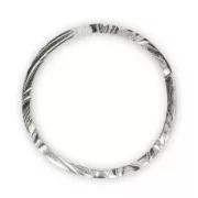 Twisted ring ethnic pattern 35.5 mm Rhodium tone x1