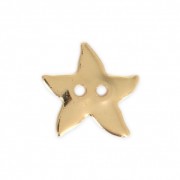 Smooth Button 12 mm - Starfish - fine Gold plated x1