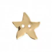 Smooth Button 12 mm - Starfish - fine Gold plated x1