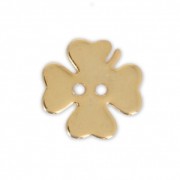 Smooth Button 12 mm - Clover - fine Gold plated x1|raw }}