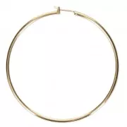 Metal Earring hoops to decorate 60x1.9 mm fine Gold plated x2