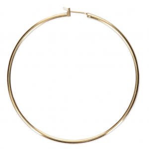 Metal Earring hoops to decorate 60x1.9 mm fine Gold plated x2