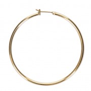 Metal Earring hoops to decorate 50x1.9 mm fine Gold plated x2|raw }}