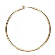 Metal Earring hoops to decorate 50x1.9 mm fine Gold plated x2
