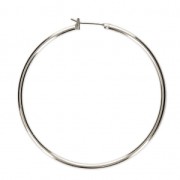 Metal Earring hoops to decorate 50x1.9 mm fine silver plating x2