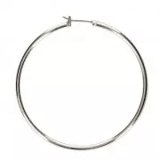 Metal Earring hoops to decorate 50x1.9 mm fine silver plating x2
