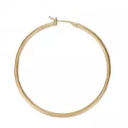 Metal Earring hoops to decorate 45x1.9 mm Gold Tone Mat x2