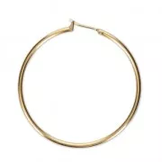 Metal Earring hoops to decorate 45x1.9 mm fine Gold plated x2