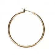 Metal Earring hoops to decorate 36x1.9 mm fine Gold plated x2