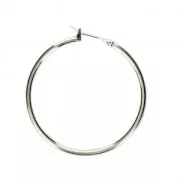 Metal Earring hoops to decorate 36x1.9 mm fine silver plating x2