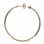 Earring hoops with ball 50x1.9 mm - fine Gold plated x2|raw }}