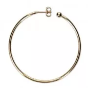 Earring hoops with ball 50x1.9 mm - fine Gold plated x2